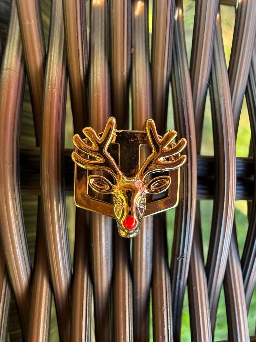 KEEP Collective Gold Reindeer Bracelet Charm with Red Nose